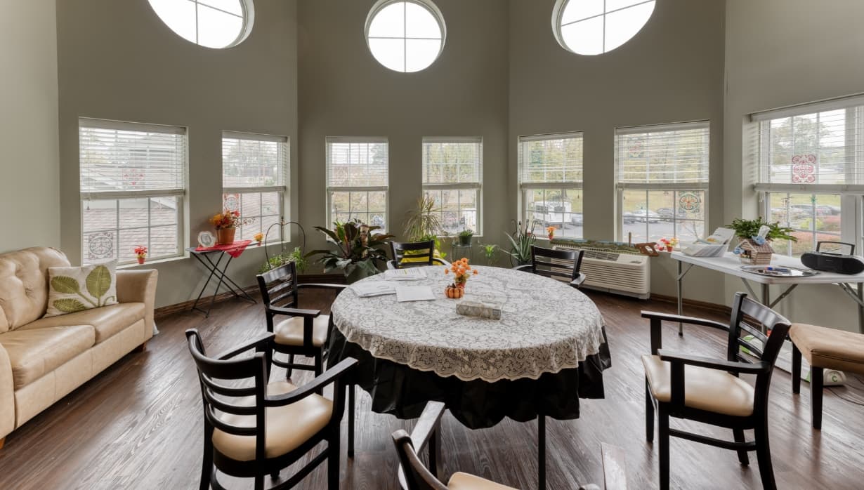 Spacious and tasteful dining room at Addington Place at Shiloh
