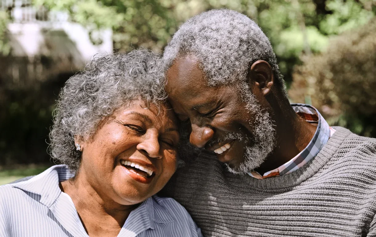 senior couple spending time together in the garden