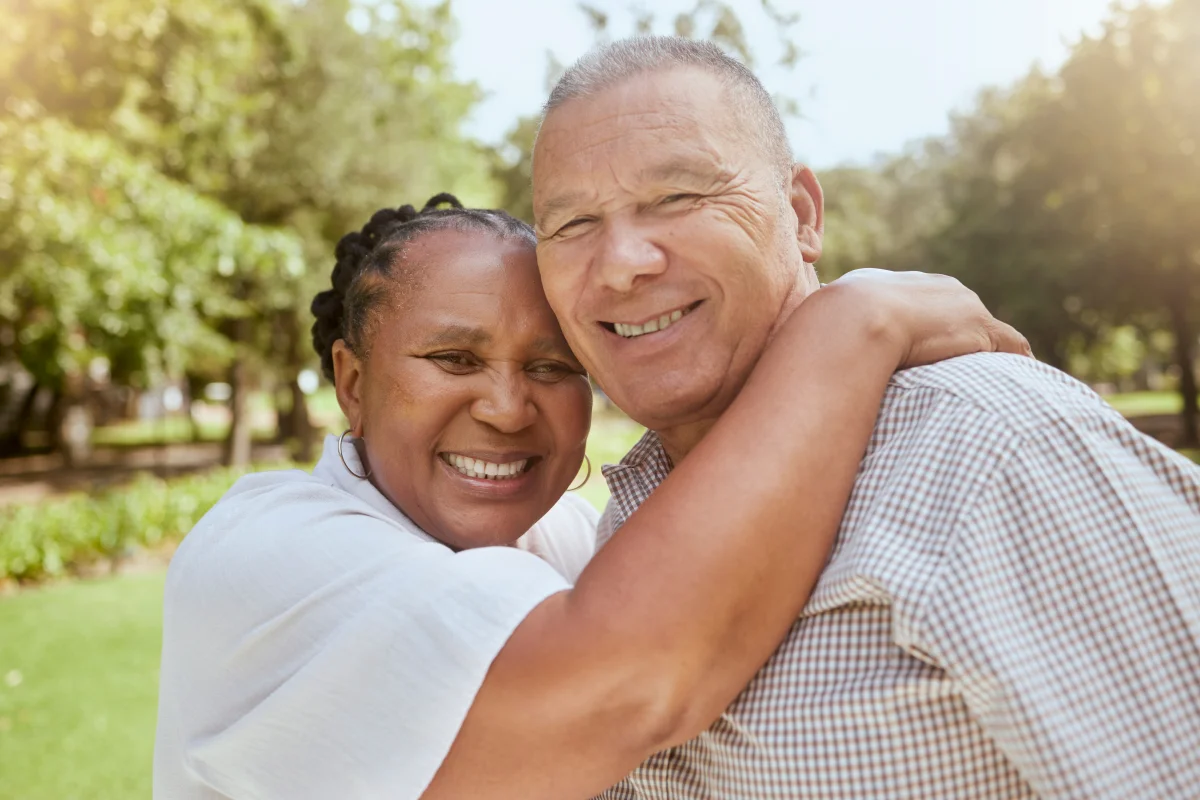 senior couple spending time together in the sun